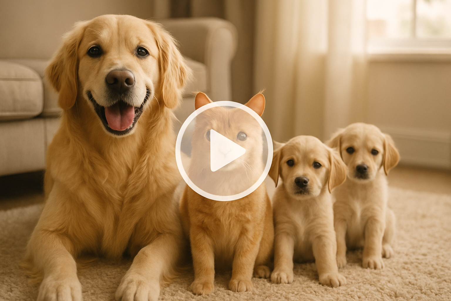pets photo with play button